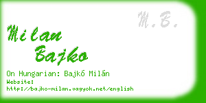milan bajko business card